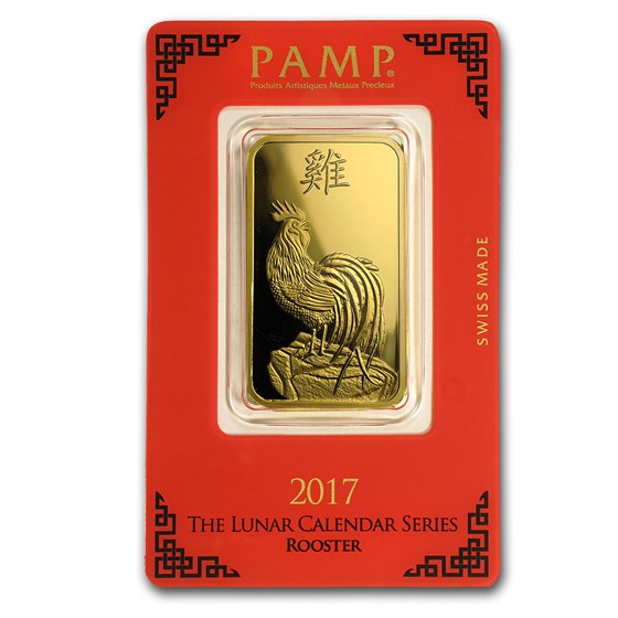 1 oz Gold Bar - PAMP Suisse Year of the Rooster (In Assay) 1 oz Gold Bar - PAMP Suisse Year of the Rooster (In Assay)